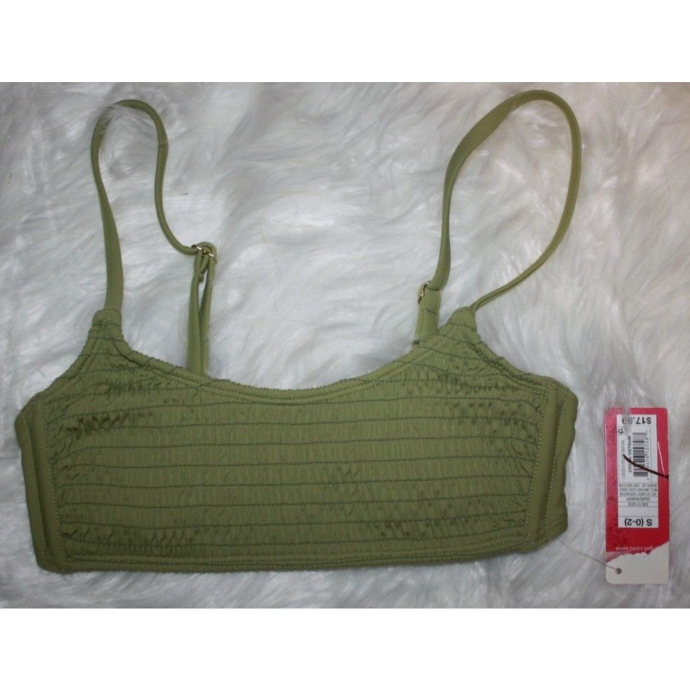 Women's Olive Green Swimsuit Top Sz S(0-2) Xhilaration SummerSwim Lake Ocean NWT